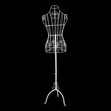 Adjustable Female Mannequin Stand with Metal Base Designer Tailor Display WHITE