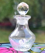 VINTAGE CLEAR GLASS PERFUME SCENT BOTTLE
