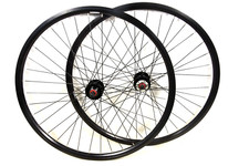 PAIR 700c DISC BRAKE WHEELS DUAL WALL RIMS MULTI 6 7 SPEED FREEWHEEL HUB BLACK