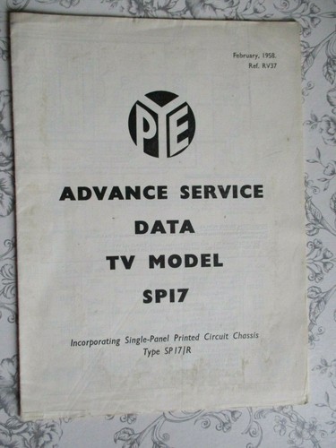 Pye advance service data - service, tv