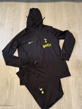 NIKE TOTTENHAM HOTSPUR SPURS BLACK TRACKSUIT PANTS MEDIUM /HOODIE LARGE