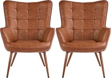 2x Faux Leather Wingback