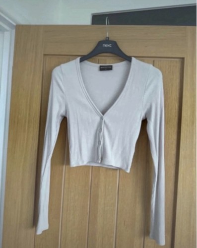White fox cropped - fox, cardigan