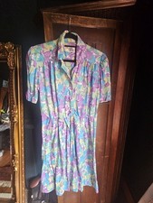 Richard Stump 16S Vintage Blue Green Purple Dress Button Down Beautiful Fit