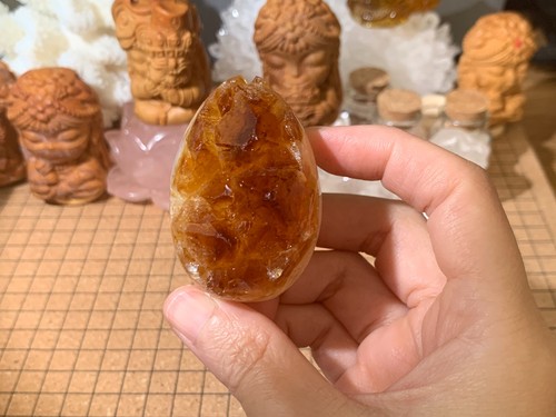 Small natural citrine geode - citrine,