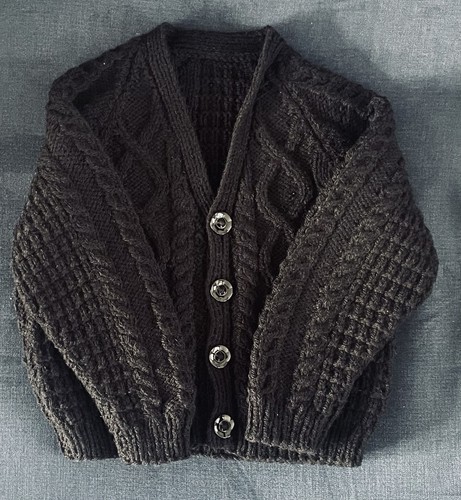 Black aran cardigan boys 3 - black,
