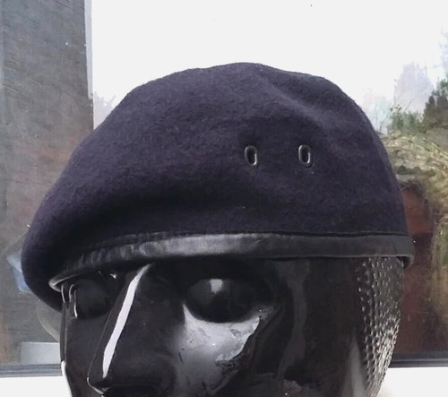 Royal navy beret wool knitted - beret,