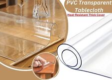 Thick Clear Transparent Vinyl PVC Tablecloth Table Protector Plastic Cover