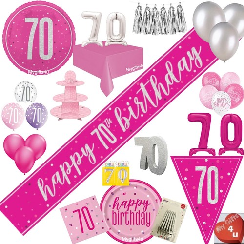 Pink 70th birthday - birthday, decorations