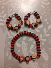 Handmade Harry potter clay bead bracelet and earrings set