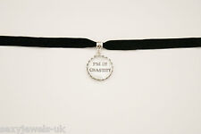 Chastity Black Velvet Choker Necklace Jewellery Fetish Bondage Collar Slave