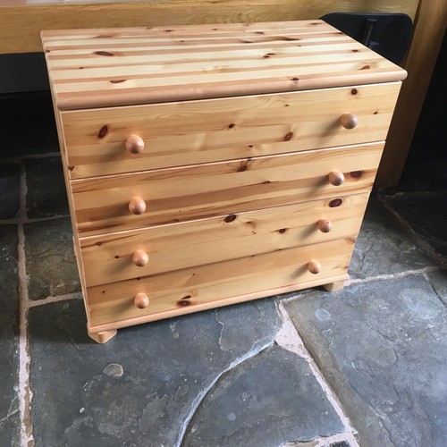 Pine chest drawers 4 large - pine,