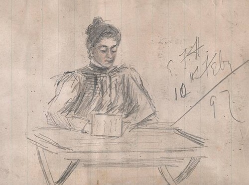 Lady writing victorian - lady,