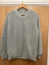 Zara Man Lime Green Knitted Jumper, Size Medium, V-Neck Long Sleeve Menswear 