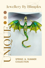 DRAGON  -  Green Rhinestone