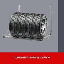 Foldable Adjustable Car Tyre Rack Wall Mounted Garage Spare Wheel Storage Steel