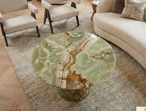 Luxury green onyx stone - green, round