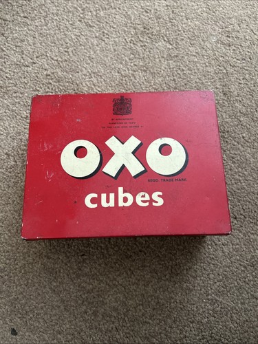 Vintage oxo cubes red tin - vintage,