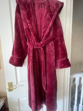 M&S Rosie Autograph 12 to 14 Ckaret  Red Dressing Gown .Robe with hood & belt