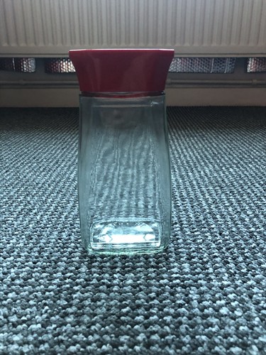 Glass jars with red lids - 2, 1