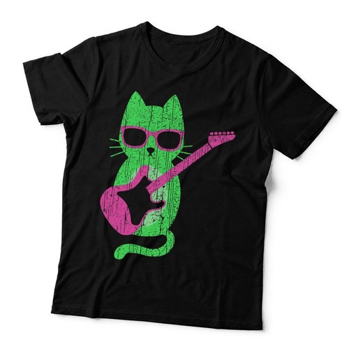 Cat playing guitar shirt - guitar, t-shirt