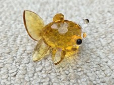 Small Amber Coloured Glass Fish Ornament