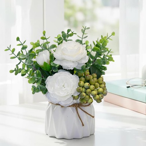 White peony artificial flowers - white,