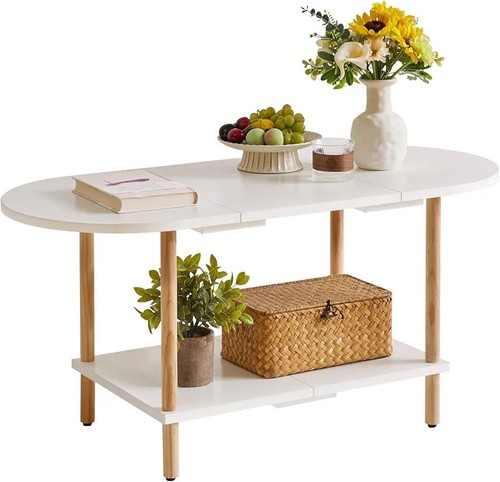 Coffee table oval wooden - table,