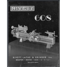 Rivett Lathe Bulletin 608D for year 1941 36 pages comb bound gloss cover