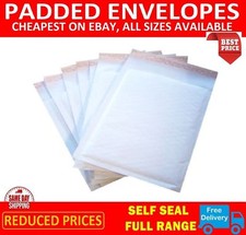 WHITE PADDED BUBBLE ENVELOPES BAGS POSTAL WRAP - ALL SIZES - VARIOUS QUANTITES