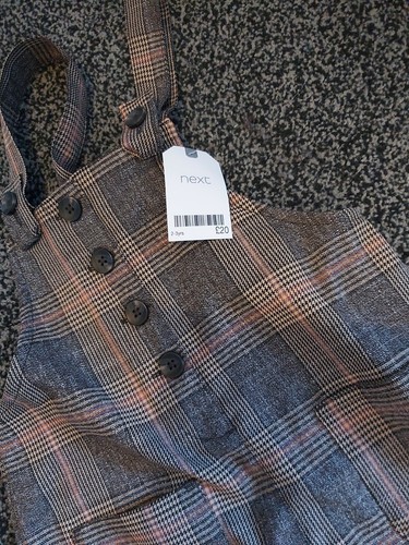 Next girls checked dungarees - checked,