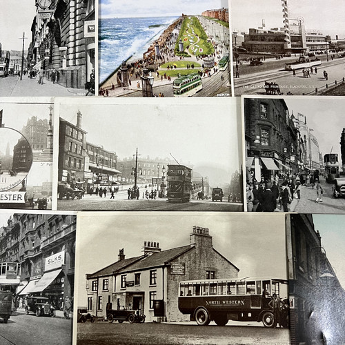 Vintage postcards trains - trains, boats