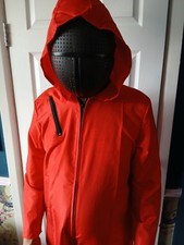 Squad Games Money Heist Jumpsuit and mask Halloween Fancydress  Costume stag 