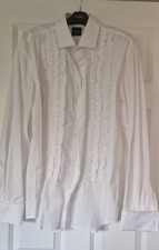 Retro Look, Ruffle, Tuxedo / Dinner Shirt. Vintage Fashion. Size: 16 1/2