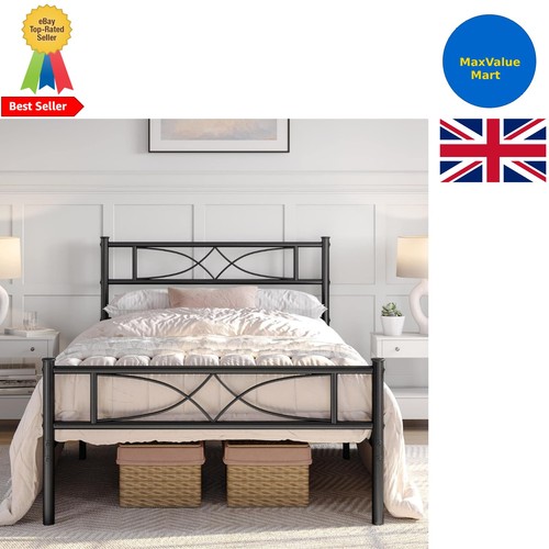 Elegant black metal bed - metal,