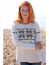 Knitting Pattern copy ladies designer Nordic knitting sweater 30" -48" 866F