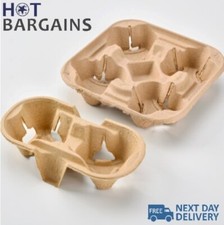 Eco Friendly Biodegradable Cup Carrier Tray 2 Cup or 4 Cup Drink Holders