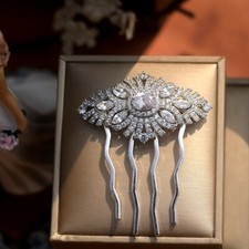 Hair Comb Art Deco Silver Set