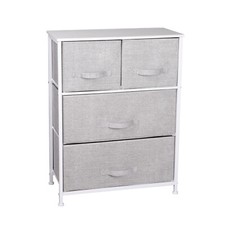 Chest of Drawers Beside Storage Dresser 3 Tiers Fabric Metal Frame Closet Unit