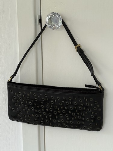 Topshop black leather shoulder - leather,