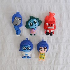 Disney Inside Out 2 Figures, Rubber Keyring Charms x5