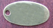 Solid Brass Oval key Tag, 46mm