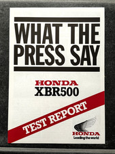 Vintage HONDA XBR500 Brochure 1985 TEST REPORT Sports Superbike MOTORCYCLE
