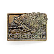 VTG O'Brien Skis BBB Buckles CU 202 Brass Belt Buckle 3" x 2.5" Waterskiing