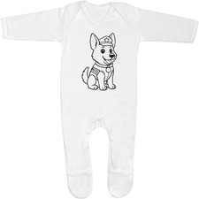 'German Shepherd Police Dog' Baby Romper Jumpsuits / Sleep suits (SS055739)