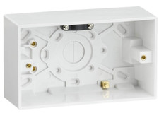 47mm Double Back Box Pattress Extra Deep 2 Gang Plastic Surface Mounted - White