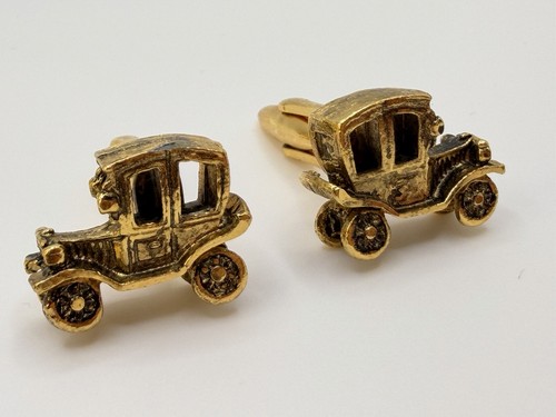 Vintage gold tone car - tone,