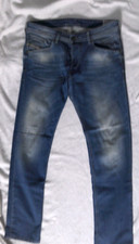 MEN'S DIESEL BELTHER STRETCH REGULAR SLIM TAPERED STRAIGHT LEG JEANS W 34" L 32"