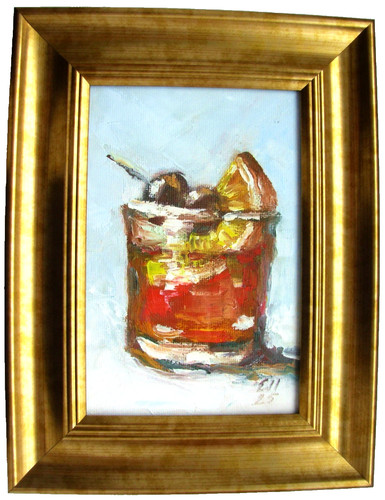 Olive cocktail framed original - olive,
