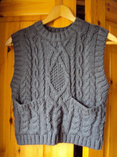 Womens/Girls Charcoal Grey ZARA Chunky Knitted Tank Size Small UK 8/10